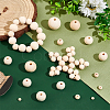  180Pcs 9 Sizes Round Natural Unfinished Wood Beads WOOD-NB0002-15-4