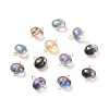 Electroplate Glass Beaded Connector Charms PALLOY-JF01589-1