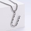 3Pcs Stainless Steel Textured Letter Pendants LW4134-21-1