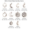 100Pcs 10 Styles Tibetan Style Alloy Ring Pendants TIBEP-CJ0001-47-3