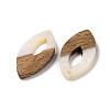 Opaque Resin & Walnut Wood Pendants RESI-N025-047B-02-2