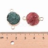 Natural Drusy Agate Flat Round Links connectors G-P090-17-4