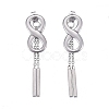 304 Stainless Steel Chain Tassel Earrings EJEW-I248-30-2