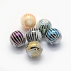 Feng Shui Opaque Spray Painted Glass Beads LAMP-P050-A-8mm-1