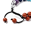 Round Imitation Amber & Mixed Stone Braided Bead Bracelet for Girl Wome X1-BJEW-JB06962-01-6