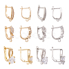 12Pcs 6 Style Brass Micro Pave Cubic Zirconia Hoop Earring Findings ZIRC-PJ0001-06-2