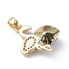 Real 18K Gold Plated Rack Plating Brass Micro Pave Clear Cubic Zirconia Pendants KK-C015-33G-11-3