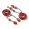 Natural Red Agate Donut Pendants G-R489-03-3