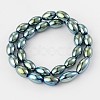 Electroplate Non-magnetic Synthetic Hematite Rice Bead Strands G-F234-13C-2