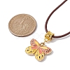 Alloy Enamel Butterfly Pendant Necklaces NJEW-JN04580-5