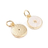 Brass Micro Pave Cubic Zirconia Charms KK-F814-08G-2