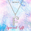 SHEGRACE Rhodium Plated 925 Sterling Silver Initial Pendant Necklaces JN902A-5