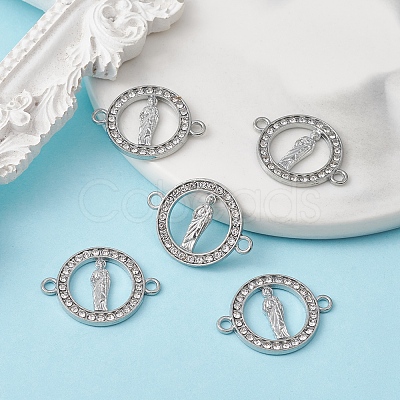 Alloy Connector Charms with Crystal Rhinestone FIND-YW0003-48-1