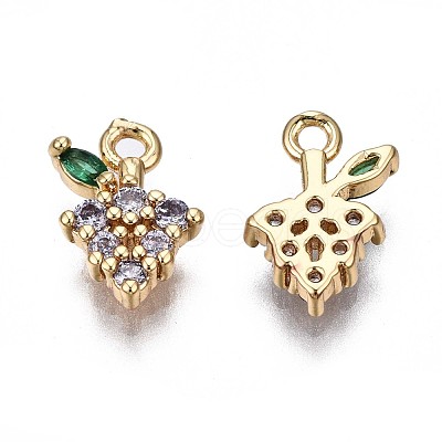 Brass Micro Pave Lavender Cubic Zirconia Charms KK-Q764-021-1