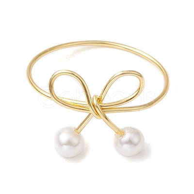 Shell Pearl Finger Ring RJEW-TA00124-1