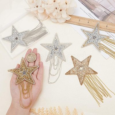 Fingerinspire 5Pcs 5 Style Glitter Enamel Hotfix Crystal Rhinestone DIY-FG0002-40-1