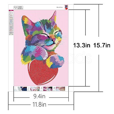 Cat Shape DIY Diamond Painting Kits PW-WG56687-02-1