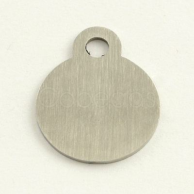 Tarnish Resistant 201 Stainless Steel Flat Round Stamping Blank Tag Pendants STAS-R064-04-1