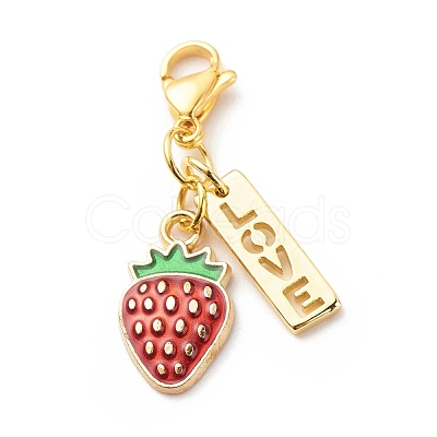 Alloy Enamel Fruit Pendant Decorations HJEW-JM00713-02-1