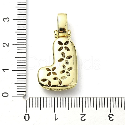 Brass Micro Pave Clear Cubic Zirconia Pendants KK-M279-01G-L-1