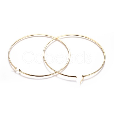 304 Stainless Steel Big Hoop Earrings EJEW-L226-001A-1