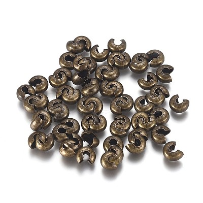 Iron Crimp Beads Covers KK-CJC0001-06C-AB-1