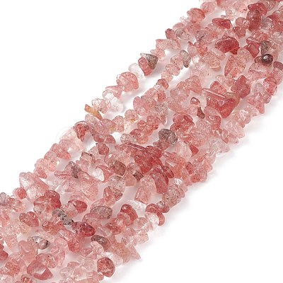 Natural Strawberry Quartz Chip Bead Strands X-G-M205-56-1