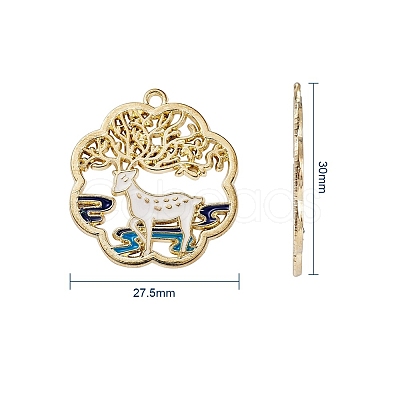 Golden Plated Alloy Enamel Pendants ENAM-CJ0001-62-1