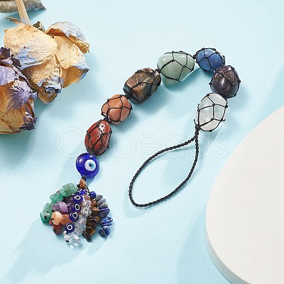 7 Chakra Nuggets Natural Gemstone Pocket Pendant Decorations HJEW-JM01049-01-1