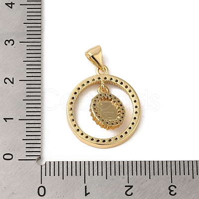 Brass Micro Pave Clear Cubic Zirconia Pendants KK-R162-085G-1