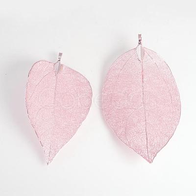 Electroplated Natural Leaf Big Pendants IFIN-Q119-02I-1