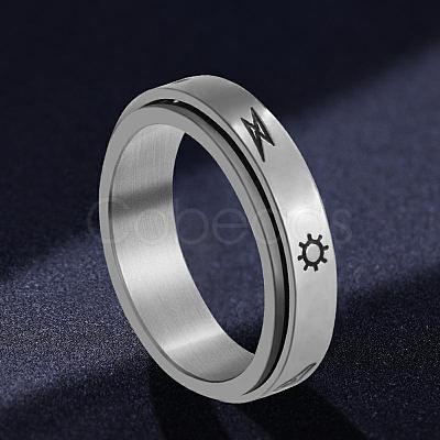 Sun & Cloud & Bolt Lightning Alloy Rotating Finger Ring PW-WG83216-04-1