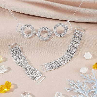 Fingerinspire 3Pcs 3 style Brass Rhinestone Links Connectors FIND-FG0001-20-1