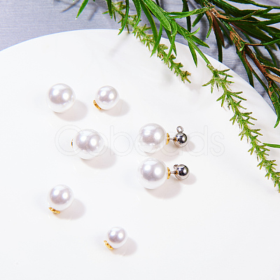 High Luster Eco-Friendly Plastic Imitation Pearl Ear Nuts MACR-S284-05B-1