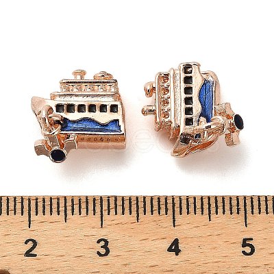 Alloy Enamel European Beads FIND-Q115-05RG-1