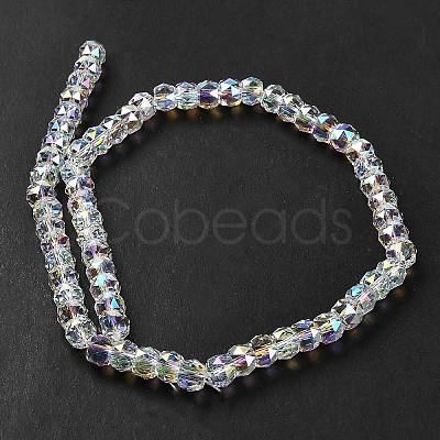 Transparent Electroplate Glass Beads Strands EGLA-K071-02C-1