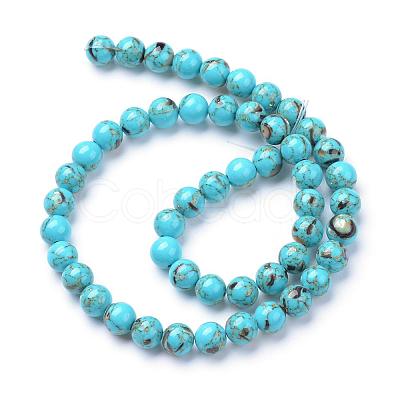 Assembled Synthetic Turquoise and Shell Beads Strands G-S212-4mm-03-1