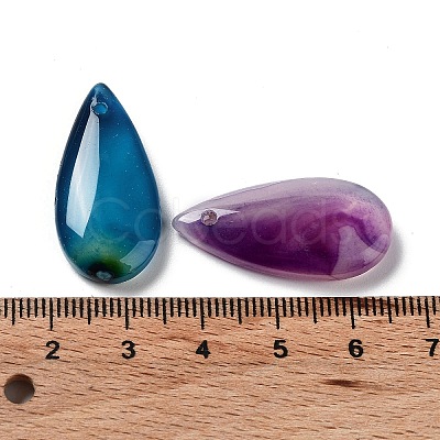 Dyed & Heated Natural Agate Pendants G-G065-03F-1