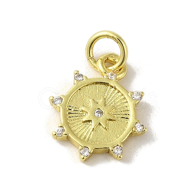 Brass Micro Pave Cubic Zirconia Charms KK-M283-23D-01-1