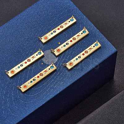 Brass Enamel Pendants Links KK-SZ0004-51-1