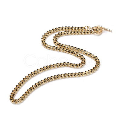 Brass Curb Chain Necklaces NJEW-JN03097-03-1