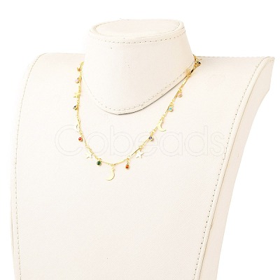 Brass Enamel Pendant Necklaces NJEW-JN03120-1