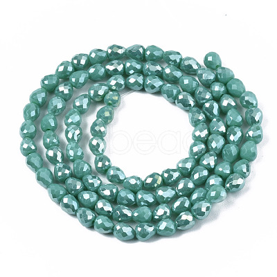 Opaque Glass Beads Strands EGLA-T008-16F-1