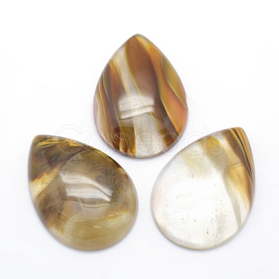 Tigerskin Glass Cabochons X-G-P393-G02-1