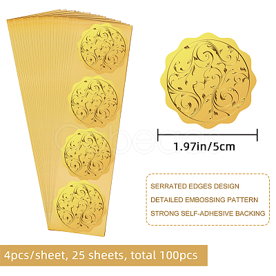 Self Adhesive Gold Foil Embossed Stickers DIY-WH0211-404-1