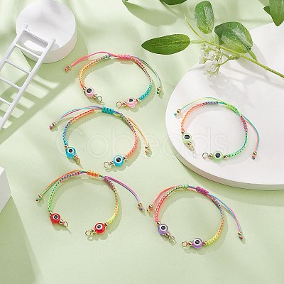 Adjustable Braided Nylon Thread Link Bracelet Making AJEW-JB01159-1