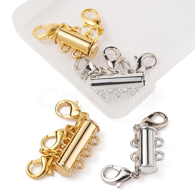 4 Sets 4 Style Alloy Magnetic Slide Lock Clasps FIND-YW0001-42-1