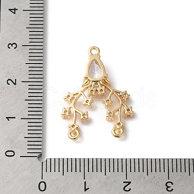 Brass Micro Pave Clear Cubic Zirconia Pendant KK-C062-108G-1