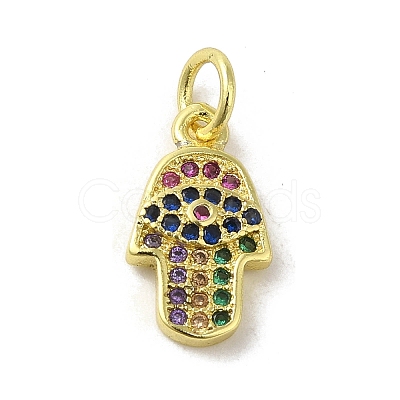 Brass Micro Pave Cubic Zirconia Charms KK-M283-13I-02-1