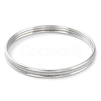 Non-Tarnish 3Pcs 304 Stainless Steel Plain Bangles Set BJEW-G684-02A-P-1